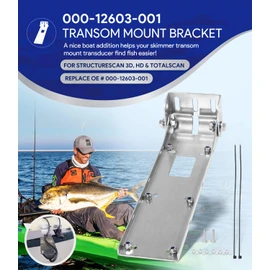 000-12603-001 3D StructureScan Bracket for StructureScan 3D, HD and TotalScan Skimmer Transducers, Transom Transducer Mount Bracket