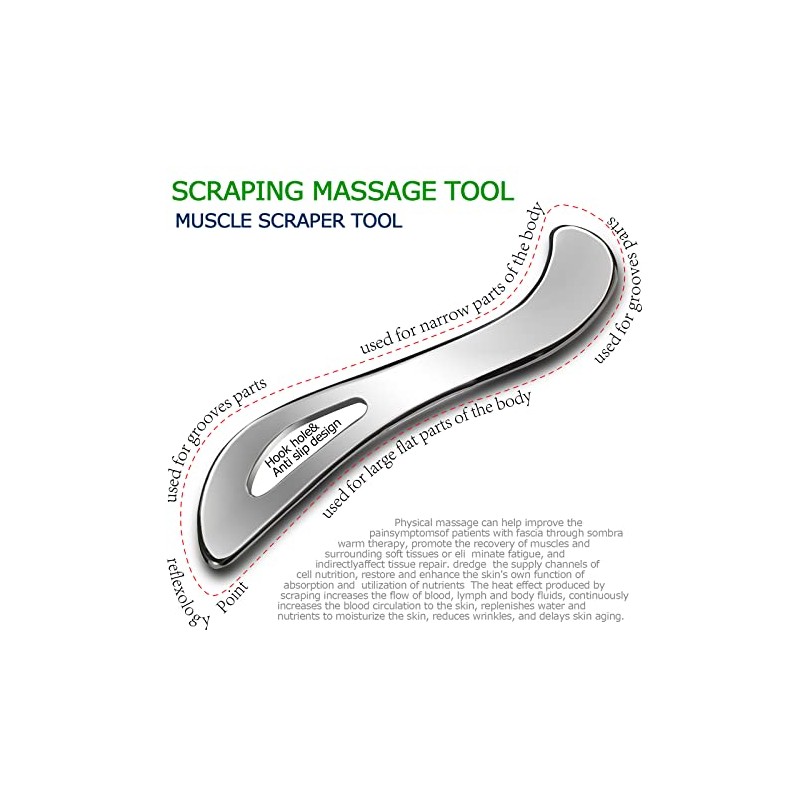 BYYDDIY Hang Stainless Steel Gua Sha Muscle Scraper Tools,Scraping Massage