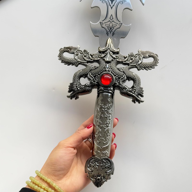 ShangYaSM 680 Silver wall Mounted Fantasy Decorative Sword with Display