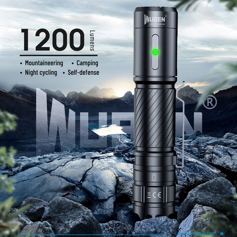 WUBEN C3 Rechargeable Flashlights 1200 High Lumens Super Bright, LED
