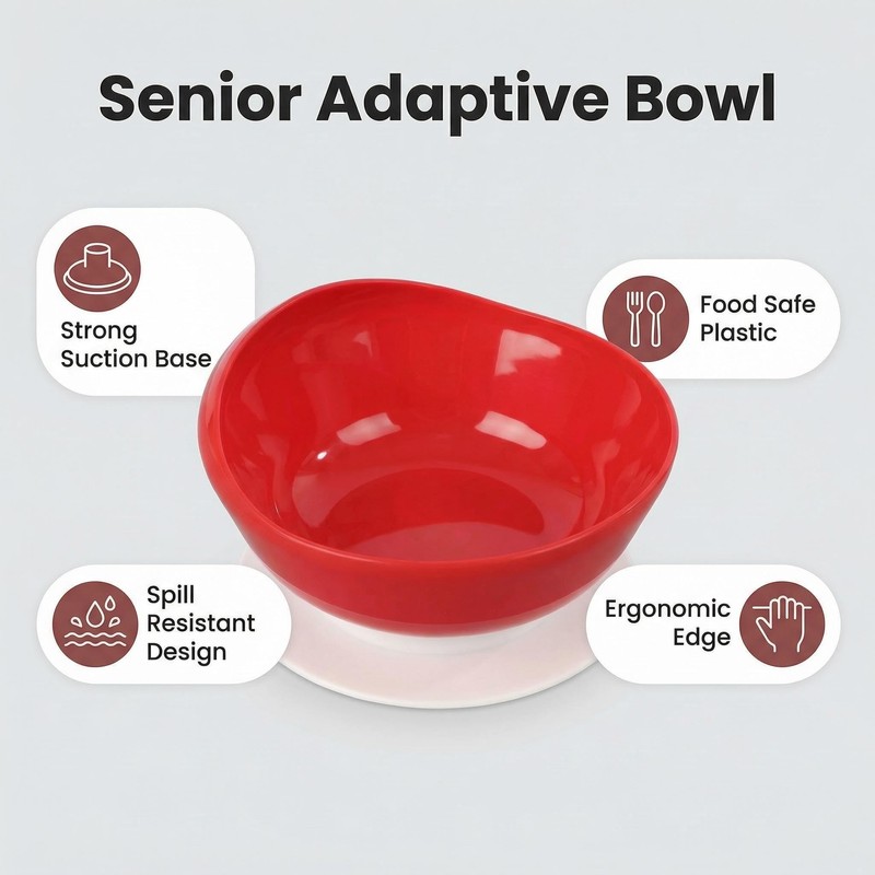 DURASIKO Non-Skid Suction Base Plates & Bowls Set, Adaptive Spill