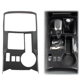 PIT66 Center Console Trim Gear Shift Panel Decor Cover Trim Compatible with Toyota 4Runner 2010-2022 Carbon Fiber Black