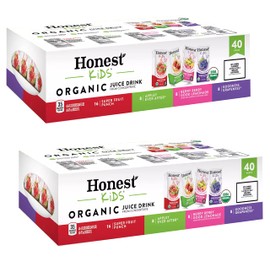 Honest Kids Organic Fruit Juice Drink From Concentrate - Variety Pack - Four Flavours - USDA Organic - 2 Pack (40 x 6 fl oz, Each) - Ready Set Gourmet Donate a Meal Program