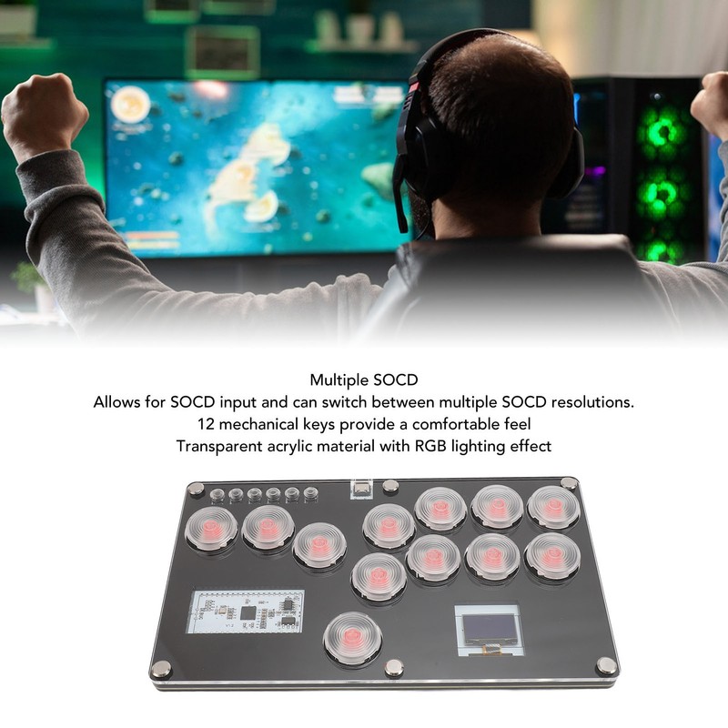All Button Arcade Controller 12 Keys Supports Hot Swap and