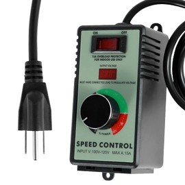 AC Motor Speed Controller, 110-120V 15A 4000W Variable Speed Controller Regulator, Precise Safe Electronic Fan Variable Speed Adjuster with Overload Protection Switch, Line Length: 39.3"