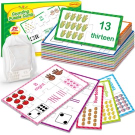 Kasfalci Number Puzzle Cards,Counting Toys,Math Manipulatives,Math Games for Kids,Toddler Puzzles,Matching Games,Preschool Learning Activities,Kindergarten Classroom Must Haves,Homeschool Supplies