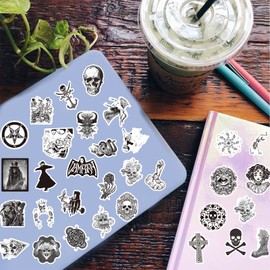 Stickers Pack of 220 Stickers Black White Vinyl Waterproof Graffiti Stickers for Laptop Luggage Skateboard, Car, Bike, Computer, Children