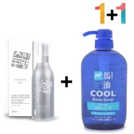 SS [에스에스_62]스킨 콜라겐 약건성 기초 건성피부 원액 [SS_62] Skin Collagen Hydro Essence for Dry Skin [Hyalskin 180ml 1 piece / Cool Body Wash (Blue) 1 piece]