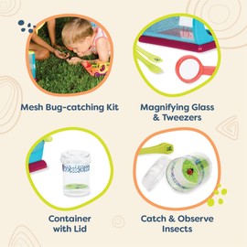 B. toys – Bug Bungalow Insect Catching Kit with Mesh Case, Magnifying Container, Tweezers & Magnifier – Educational Outdoor Toys for Toddlers – Nature Exploration Set for 3+ Years