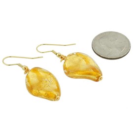 GlassOfVenice Murano Glass Royal Gold Spiral Earrings