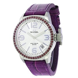 TW Steel Marc Coblen MCPR2 Edition with Leather Strap 42 mm Silver/Purple, Strap.