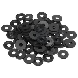 TA-VIGOR 100Pcs Black Nylon Flat Washers, M6 x 18mm x 1.5mm, Insulating O-Ring Gaskets, Tap Sealing Spacer for Faucet, Pipe, Water Hose - Durable Round Seal Washers