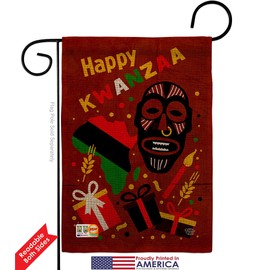 Ornament Collection Light Kinara Candles Burlap Garden Flag Pack Black History Kwanzaa Celebrates African Americans Heritage Vintage Applique House Banner Small Yard Gift Double-Sided, Made in USA