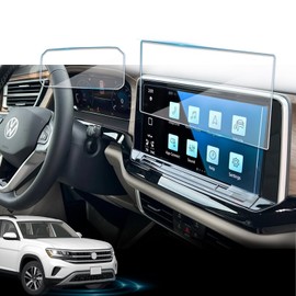 VEIROOM 2 Pack Screen Protector For VW Atlas & Atlas Cross Sport 2024-2026,12" infotainment & 10.2" Cluster Tempered Glass Film For Volkswagen 2026 2025 2024 SE/SEL/R-Line Accessories
