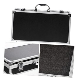 Hemoton Briefcases Aluminum Toolbox Black Aluminum Briefcase with Lock Cosmetic Case Aluminum Briefcase for Men Hard Case with Foam Metal Case Hard Cases Miss Carrying Case Instrument Abs