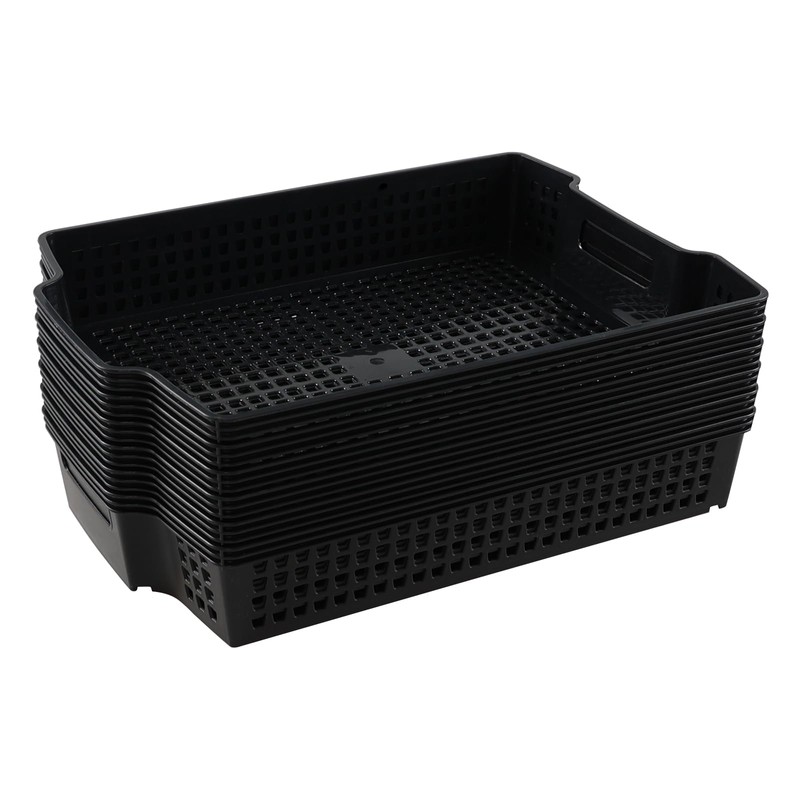 Yuright 6 Packs Plastic Stacking A4 Paper Storage Basket Tray,