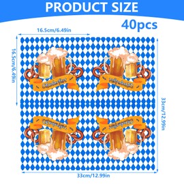 Pack of 40 Oktoberfest Napkins 33 x 33 cm Napkins (Style I)