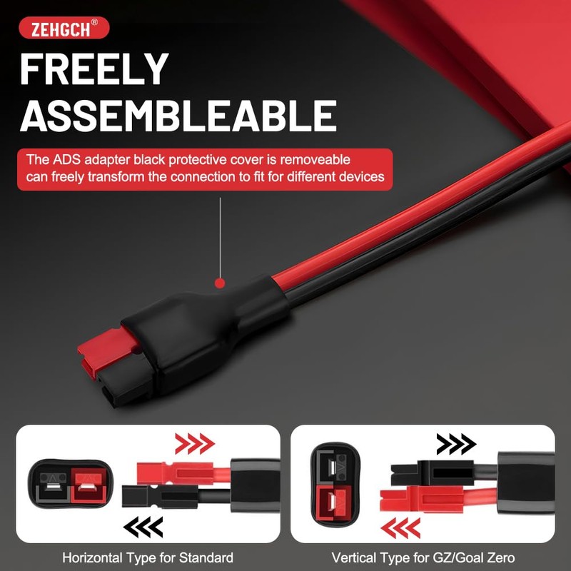 ZEHGCH Solar Panel Cable Connector Kit with 10AWG Heavy-Duty Tinned