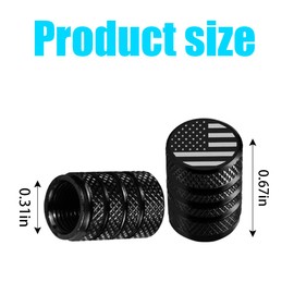 AICEL 8 PCS American Flag Auto Tire Valve Caps, Aluminum Alloy Car Tire Valve Stem Covers, Dust Proof Air Valve Lids Fit for Car, SUV, Bicycle, Truck, Universal Vehicle Accessories (Black)