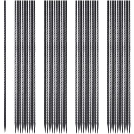 Rebar Stakes 24 Inch 40 Pack Straight Ground Stakes 1/4 Inch Diameter Heavy Duty Metal Spikes with Chisel Point End for Landscape Timber, Cement and Concrete Form, Black