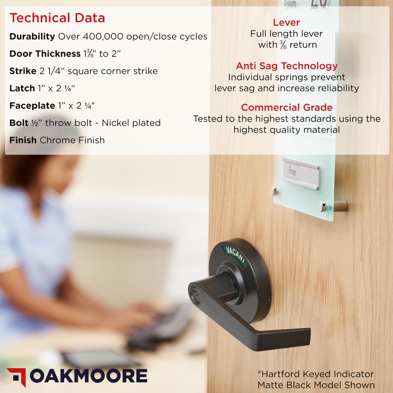 Keyed Entry Commercial Door Handle Chrome | Heavy Duty Commercial