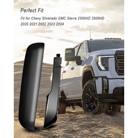 HUQUZN Top & Side Clip-On Front Door Mirror Housing Covers Caps Fit for Chevy Silverado GMC Sierra 2500HD 3500HD 2020-2024, Glossy Black