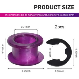 Downhill 2 PCS Transmission Gear Shift Cable Bushing Repair Kit, Transmission Gear Shifter Bushing with 2 Clips, Compatible with To-yota Corolla Matrix 2003-2008 33820-02370B(Black & Purple)