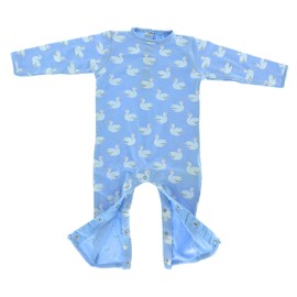 Baby Organic Cotton Long Sleeve Romper Pyjamas 62-68 Swan Pack of 1, blue