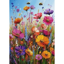 TOSTOG Flowers Diamond Art Kits for Adults, DIY Full Drill Diamond Painting Kits for Adults, 5D Sea of Flowers Diamond Painting for Home Wall Decor 11.8 In * 15.75 In.