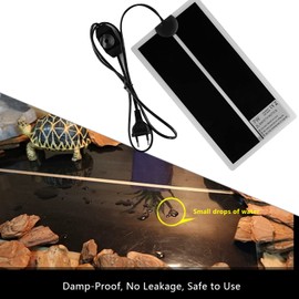 FIPASEN Terrarium Heating Mat, Reptile Heating Mats with Temperature Control for Reptiles, Turtles, Snakes, Lizard, Gecko, Hermit Crab, Amphibians - Removable Heating Pad (7W: 28 x 15 cm)