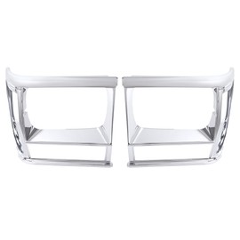 HECASA Pair Headlight Bezels Compatible with 1991-1996 Jeep Cherokee Replacement for 55034078 CH2513123 55034079 CH2512123 Headlamp Trim Front Light Lamp Cover Set Driver & Passenger Side