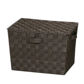 Iris Ohyama CBK-38DT Color Basket with Lid, Brown, Width 15.0 x Depth 10.2 x Height 10.2 inches (38 x 26 x 26 cm)