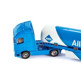 siku 1626, Articulated Tank Truck, Metal/Plastic, 1:87, Blue/White, ARAL design, Toy car for children, Rubber tyres