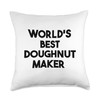 World's Best Doughnut Maker Throw Pillow, 18x18, Multicolor