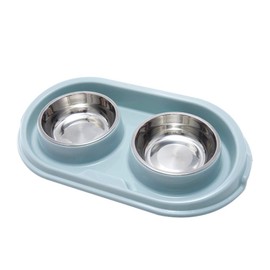 MXCELL Double Dog Bowls Stainless Steel Dog Bowl with No Spill Non-Skid PP Station 22oz Feeder Bowls Pet Bowl for Dogs Cats and Pets