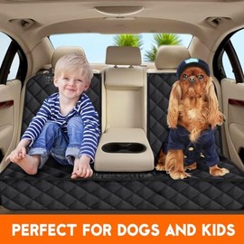 vantisan Cubierta de Asiento de Coche para Perros, Funda para Asiento de Coche para Perros, Impermeable, Resistente a los Arañazos y Antideslizante, para Coches, Camionetas y SUVs