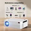 WellSonic Native 1080P Bluetooth Projector, Portable Movie Projector Supports 4K