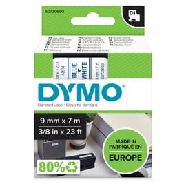 DYMO DYMO Original D1-Etikettenband | blau auf weiß | 9 mm x 7 m | selbstklebendes Schriftband | für LabelManager-Beschriftungsgerät