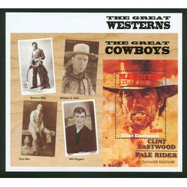 Maldives The Great Cowboys, Clint Eastwood, Will Rogers, Bronco Billy Stamp 1825