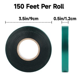 KINGLAKE GARDEN Stretch Tie Tape Roll - 2 Rolls Total 300 Feet 1/2" Green Garden Tape Plant Tapes Plant Garden Tie for Climbing Plants Branches Flowers