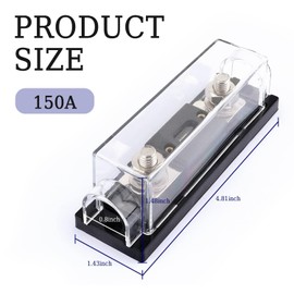 In-Line Anl Fuse Holder Kit - 0/2/4 Gauge AWG Mega Fuse Holder with 150AMP Fuse - Car Audio Fuse Block for Car,Truck,SUV Modification (150A Fuses) (150A Fuses)