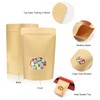 SumDirect 100Pcs Kraft Paper Bag Zip Lock,Stand-up Reusable Sealing Bag