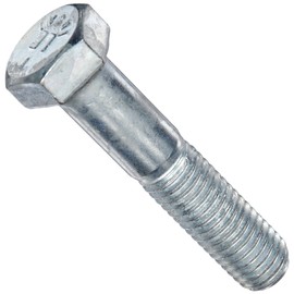 Steel Hex Bolt, Grade 5, Zinc Plated Finish, Hex Head, External Hex Drive, Meets ASME B18.2.1/SAE J429, 1-1/2" Length, Partially Threaded, 3/8"-16 Threads, Made in US (Pack of 25)