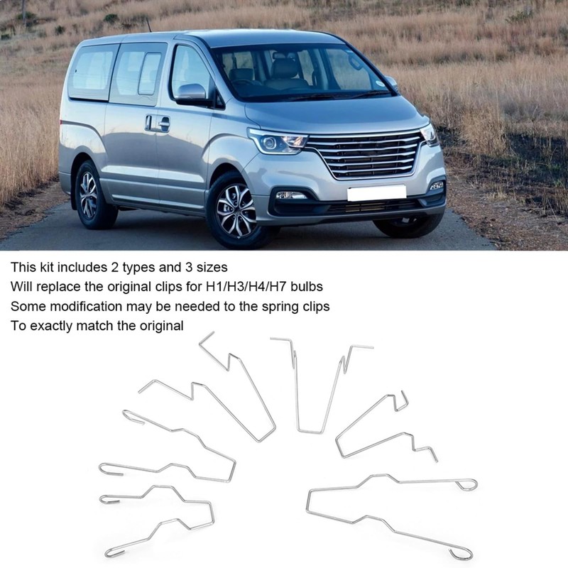 5ZHSFULLKIT Headlight Retaining Spring Clips for H1 H3 H4 H7,