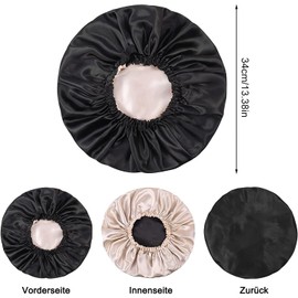 FOLAI 1 x Satin Bonnet Night Sleep Hat Adjustable Sleep Cap Headgear Soft Head Cover Sleep Cap Silk with Elastic Band for Women and Girls
