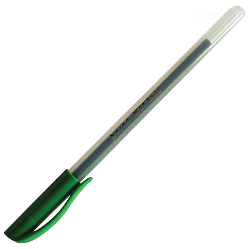 SAINO Softek Ballpoint Pens, GREEN, Fine Point (0.7mm), Pack of