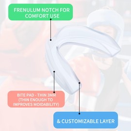 Kathfly 50 Pcs Football Mouth Guards Bulk Sports Mouth Pieces Protection Silicone Athletic Braces Football Accessories Teeth Armor Adult Teenager Teeth Armor for Boxing Basketball Hockey(Black, Clear)