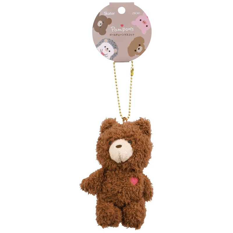 Skater ZBCM1-A Plush Ball Chain Mascot Pompon's Bear