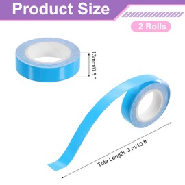 sourcing map 2 Rolls Glow in the Dark Tape 10ft x 0.5" Lasting Bright Sticker Tape, Glow Tape for Outdoor Sports Night Decoration Home Marking Stairs Walls Export Signs, Blue