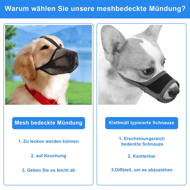 Muzzle Breathable Adjustable High Strength Polyester Fibre, 4-Way Adjustment, Muzzle